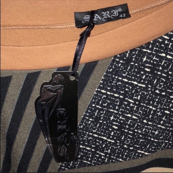 Geometric Printed Asymmetrical Bodycon Dress - Picture 5 of 13